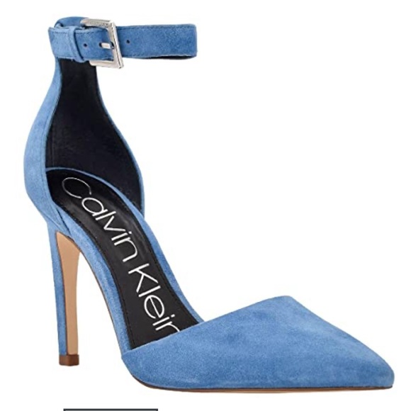 🆕NWOT Calvin Klein Womens Suede Ankle Strap Heels - Picture 7 of 14